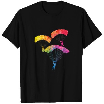 Discover Skydiving Gift Rainbow Color Parachute Skydiving Skydiver T-Shirts