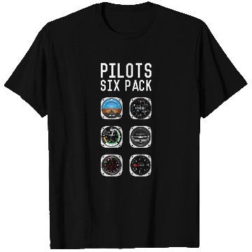 Discover Flight instruments six pack aviation airplane pilots 2 T-Shirts