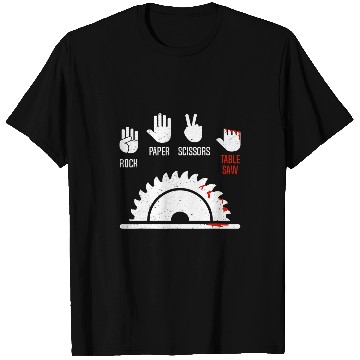 Discover Woodworking Funny Rock Paper Scissors Table Saw Gift Cool Carpenter Gag Carpenter T-Shirts