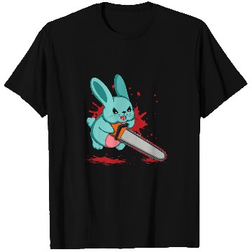 Discover Rabbits Cute Bad Evil Bunny Scary Saw Rabbit Egg Happy Easter Sunday T-Shirts