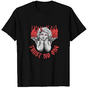 Discover Trust No One Gothic Devil Cupid Statue Sculpture Emo Sad T-Shirts