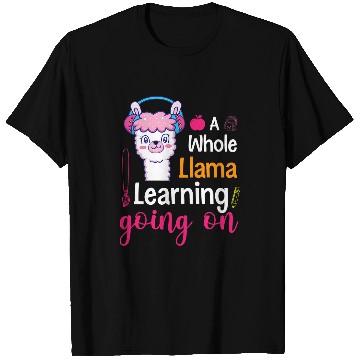 Discover Llama Learning Going on Teacher Student Schoolchildren T-Shirts