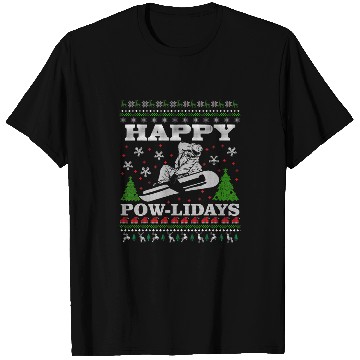 Discover Skiing Ski Snowboarding Ugly Christmas Happy PowLidays T-Shirts