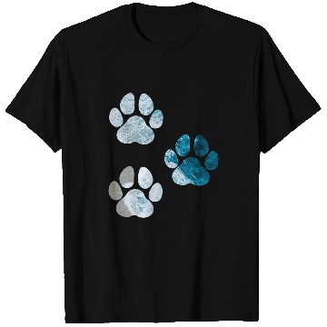 Discover Dog Paw Prints Ocean Beach Waves T-Shirts