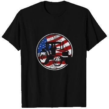 Discover Tractor driving Pulling American Flag vintages Tractor Pulling T-Shirts