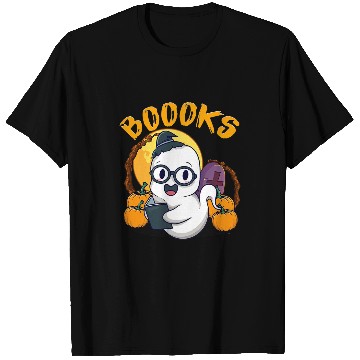 Discover Reading Book Booooks ghosts Funny Halloween Teacher Book Library Reader T-Shirts