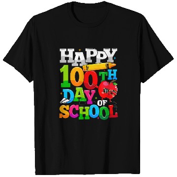 Discover Happy 100th Day Of School Apple  Teacher Student T-Shirts