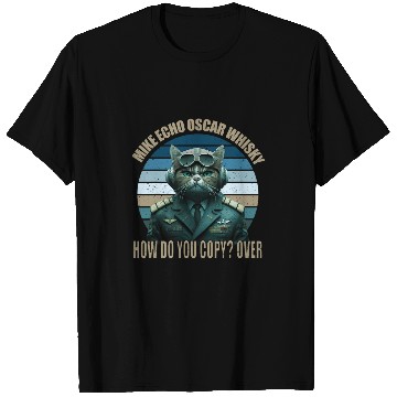 Discover Funny Cat Pilot Mike Echo Oscar Whisky How Do You MEOW 3 T-Shirts