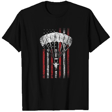 Discover Skydiving Gift Skydiver Silhouette Skydiving American Flag Skydiver T-Shirts