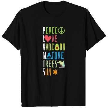 Discover Gardening Plant Peace Love Avocado Nature Trees Sun T-Shirts