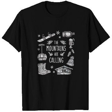 Discover Skiing Ski The Mountains Are Calling Snowboarding T-Shirts