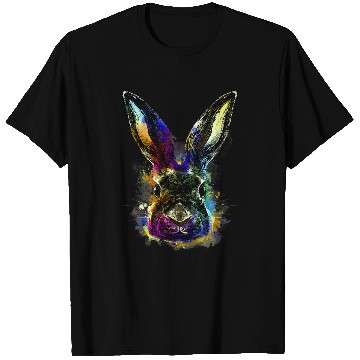 Discover Rabbits Colored Realistic Rabbit Nice Drawing T-Shirts