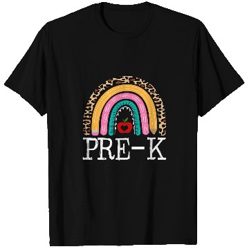Discover Prek Teacher Leopard Rainbow Student Back To School T-Shirts