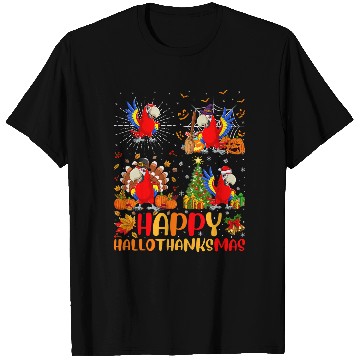 Discover Halloween Thanksgiving Christmas Parrot Bird Hallothanksmas T-Shirts