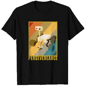 Discover Colonize Mars Perseverance Rover Retro Portrait Space Lover T-Shirts
