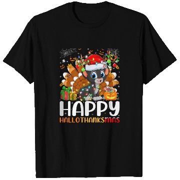Discover panthers Gift Halloween Christmas Happy Hallothanksmas T-Shirts