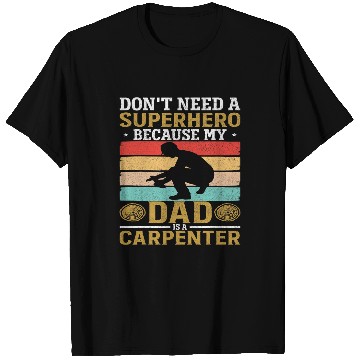 Discover Woodworking Dad Superhero Fathers day Carpenter T-Shirts