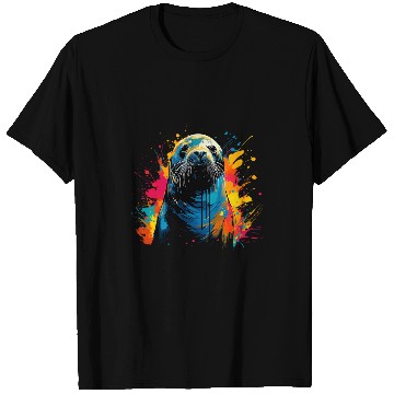 Discover Artistic Colorful Pop Art painted Seal T-Shirts