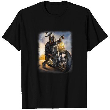 Discover Dog Doberman Riding Chopper Motorcycle T-Shirts