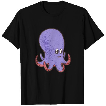 Discover Octopuss Lover Cute Purple Smiling Octopus T-Shirts