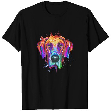 Discover Dog Great Dane Splash Art Colorful T-Shirts