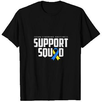 Discover Down Syndromes Awareness Blue Yellow Ribbon Support Squad T-Shirts