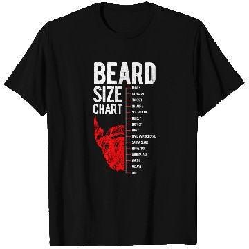 Discover Beard Size Chart Hipster Joke Caveman Trucker Hippy T-Shirts