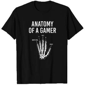 Discover Skeletons Skulls Hand Anatomy of A Gamer Computer Games Gaming Skull T-Shirts