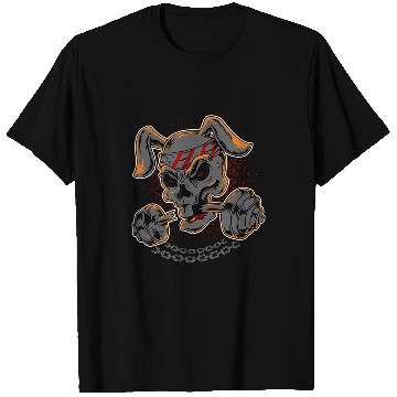 Discover Skeletons Skulls Rabbit Skull Weightlifting Skull T-Shirts