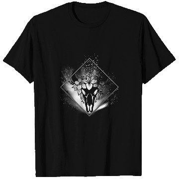 Discover Boho Cow Skull Flowers Diamond White and Grey Splatter T-Shirts