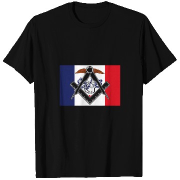 Discover Iowa State Flag Masonic Square Compass Freemason T-Shirts