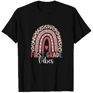Discover 1st Grade Vibes Rainbow Leopard First Grade Teacher Team T-Shirts