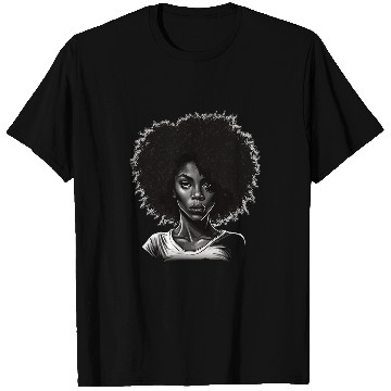 Discover Black and White Black Queen Afro Melanin Dripping Juneteenth T-Shirts