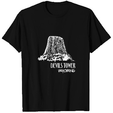 Discover Devils Tower Wyoming Art Illustration Tourist Souvenir T-Shirts