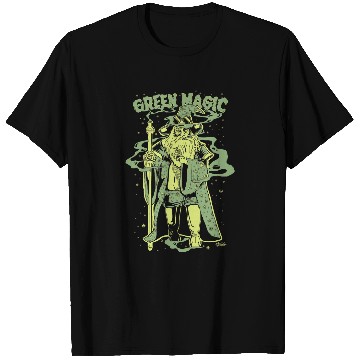 Discover Green Magic cool wizard 90s illustration T-Shirts