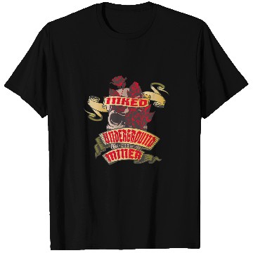 Discover Skeletons Skulls Underground Miner Inked Skull Red Roses Tattoo Skull T-Shirts