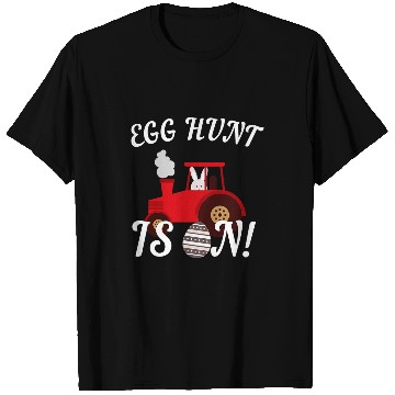 Discover Tractor driving Kids Cute Easter Bunny Tractor Egg Hunt Is On Easter Egg Hunt T-Shirts