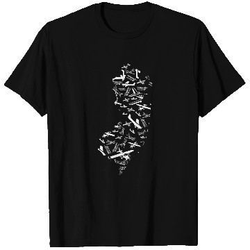 Discover New Jersey State Map New Jersey Aviation Pilot Airplane T-Shirts