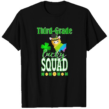 Discover St Patricks Third Grade Teacher Student Cute Llama Squad T-Shirts