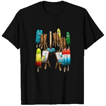 Discover Fun Popsicle Act Sketch Drawing School Art Class for Artists T-Shirts