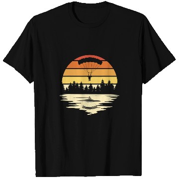 Discover Skydiving Gift Skydiver Retro Sunset Parachuting Paragliding T-Shirts