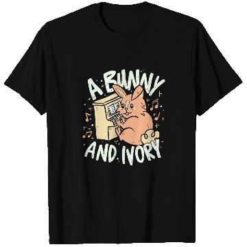 Discover Piano Music Rabbit on Piano Ebony and Ivory Pun T-Shirts