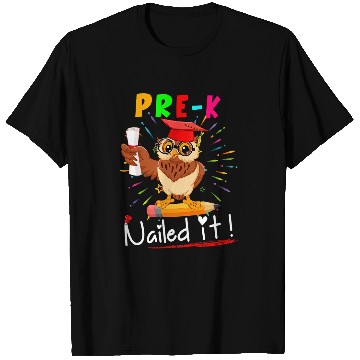 Discover PreK Nailed It Cute Owl Pencil Student Graduation Lover T-Shirts