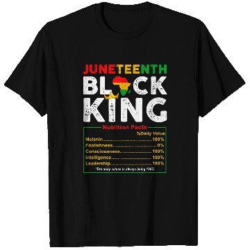 Discover Nutritional Facts Juneteenth 1865 Black King Black Queen T-Shirts