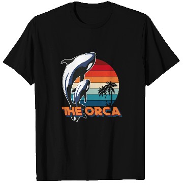 Discover Whales Orca Family vintages Retro Art Killer Whale Family 1 T-Shirts