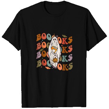 Discover Cute ghosts Book Reading Teacher School Funny Halloween T-Shirts