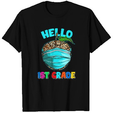 Discover Hello Virtual 1st Grade Leopard Print for Teacher Student T-Shirts