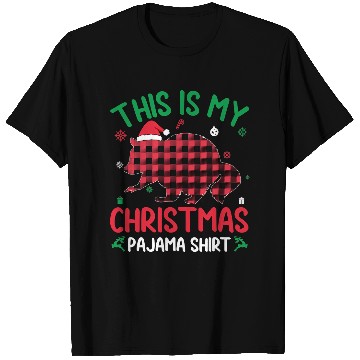 Discover Raccoons Red Plaid Ugly Design This Is My Raccoon Christmas Pajama 65 T-Shirts