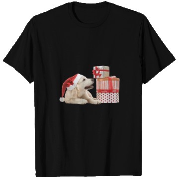Discover Labrador Lab Dog Santa Hat Christmas Yellow Lab T-Shirts