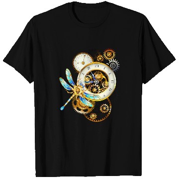 Discover Steampunk Dragonfly Clock T-Shirts